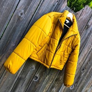 BP Gold Yellow Puffer Jacket Cropped